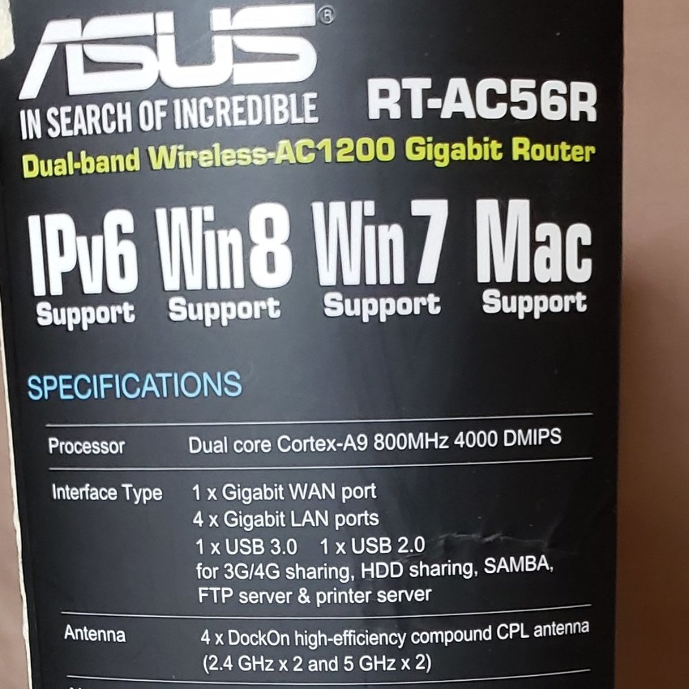 Router, ASUS - RT-AC56R Gigabit Router, 802.11ac, Wireless-AC 1200 - Picture 7 of 10